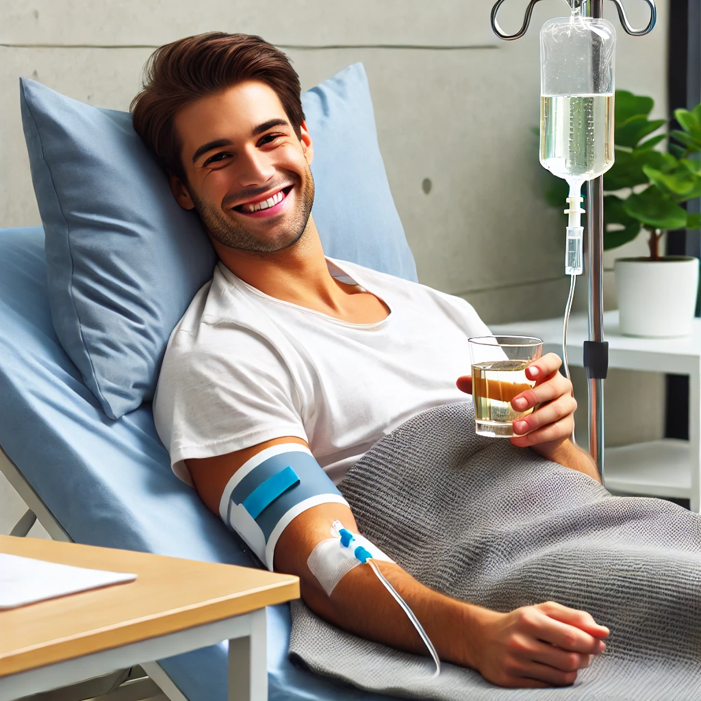 Pacjent podczas detoksu alkoholowego;